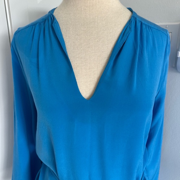 JOIE Motega Tie-Waist Silk Blue Dress X Small NWOT - Picture 3 of 12